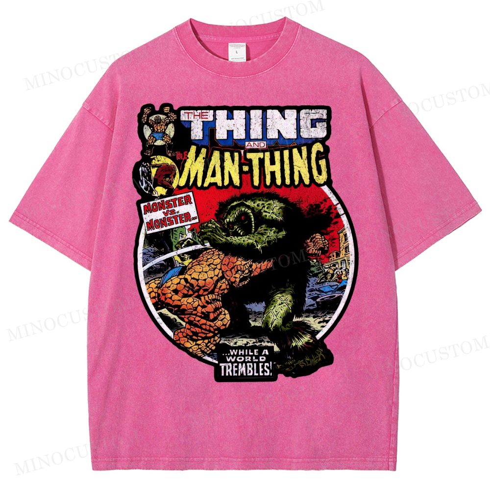 The Man Thing Monster versus Monster Fantastic Battle Washed T-Shirt 