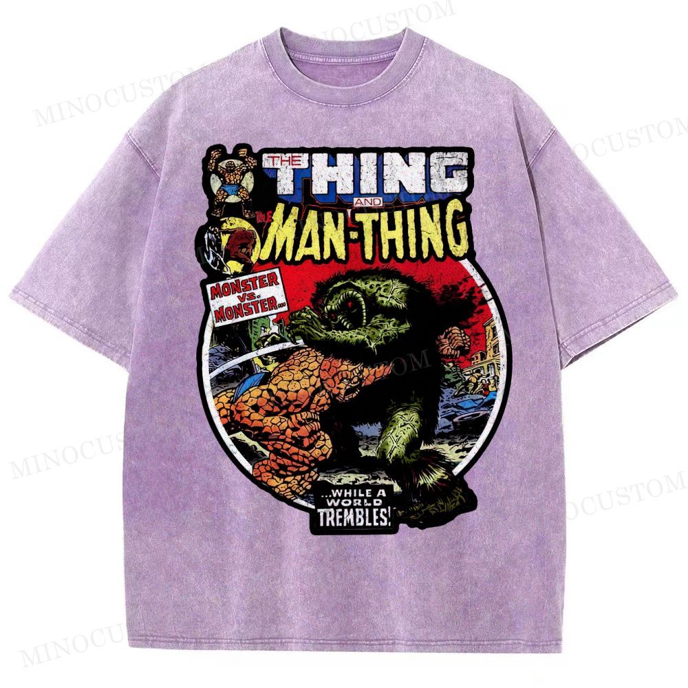 The Man Thing Monster versus Monster Fantastic Battle Washed T-Shirt 