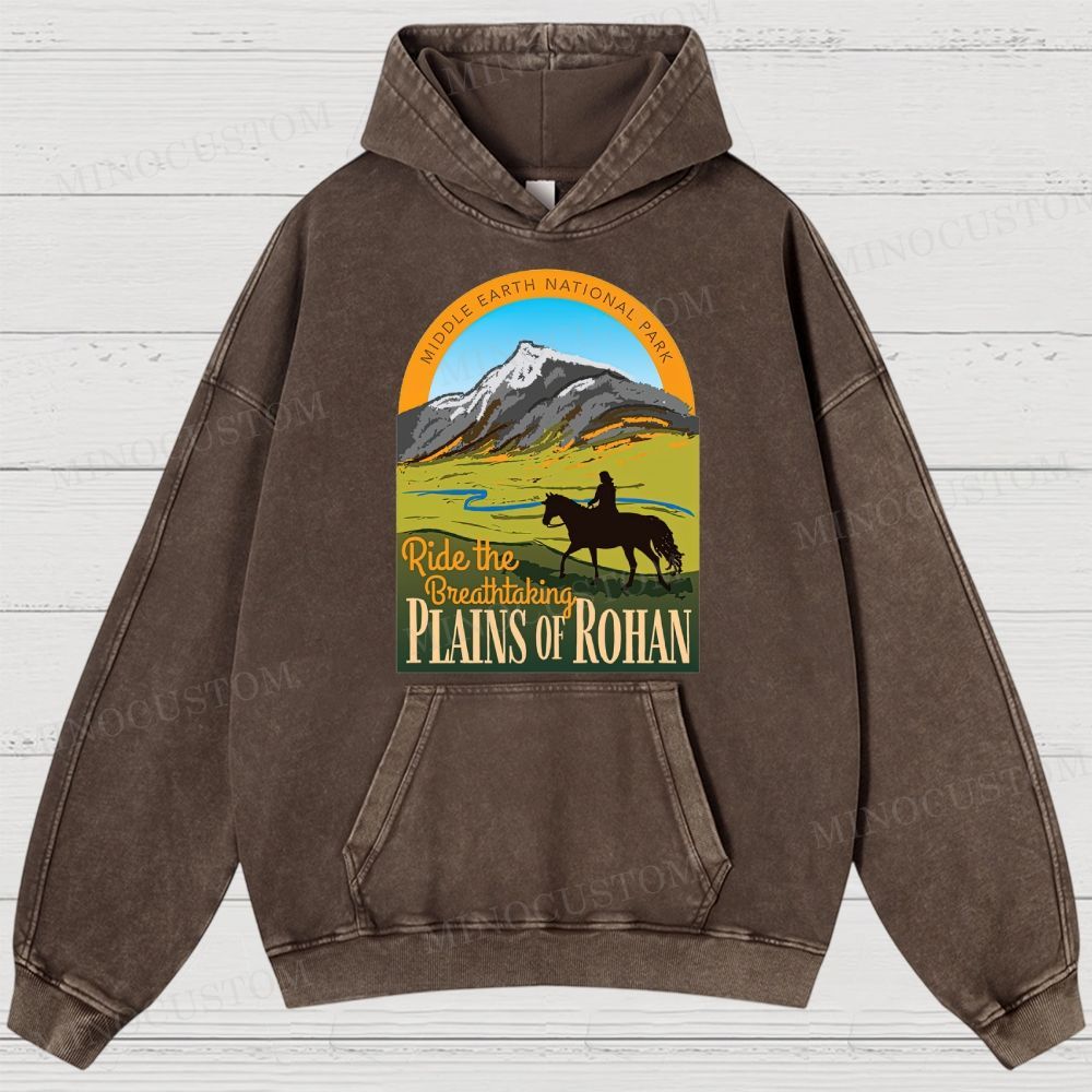 Ride the Breathtaking Plains of Rohan • Lord of the Rings  Washed Hoodies 