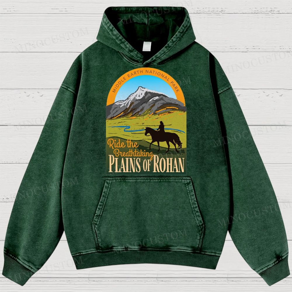 Ride the Breathtaking Plains of Rohan • Lord of the Rings  Washed Hoodies 