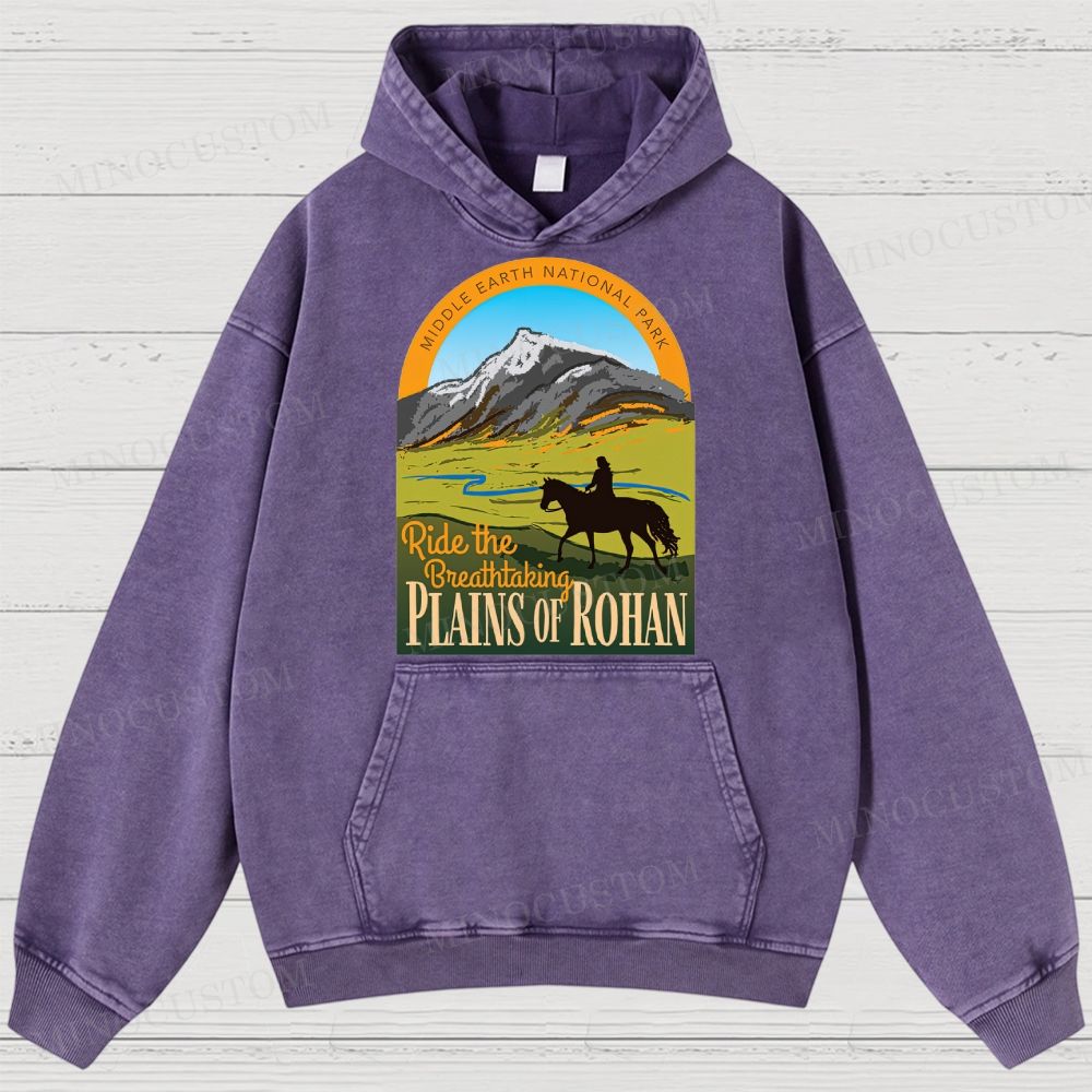 Ride the Breathtaking Plains of Rohan • Lord of the Rings  Washed Hoodies 