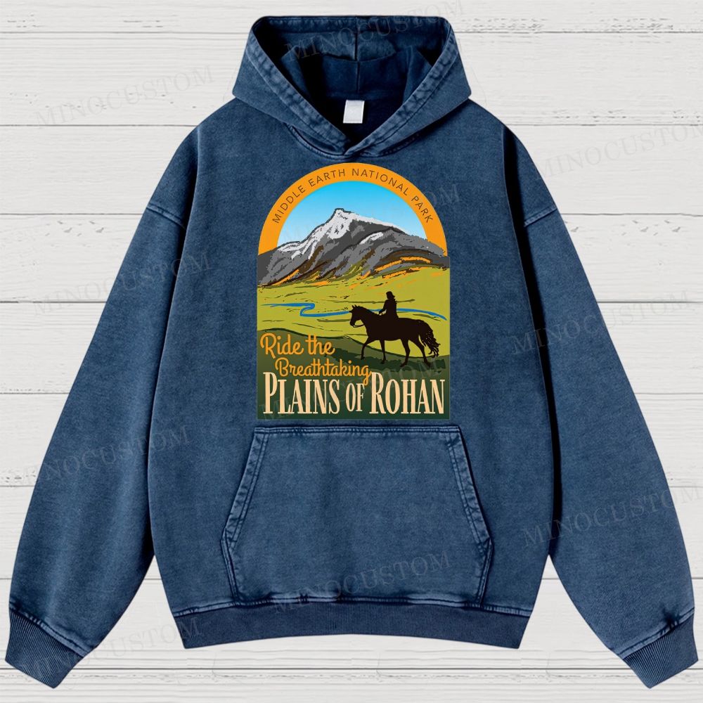 Ride the Breathtaking Plains of Rohan • Lord of the Rings  Washed Hoodies 