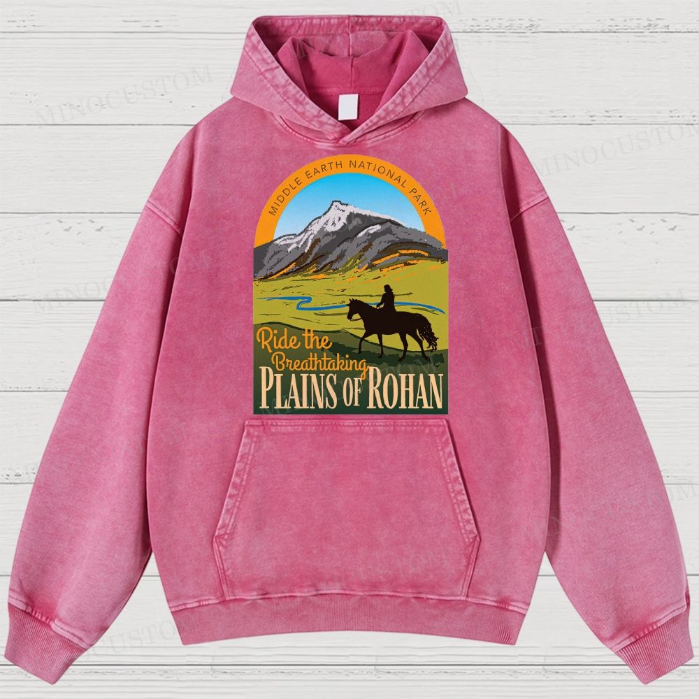 Ride the Breathtaking Plains of Rohan • Lord of the Rings  Washed Hoodies 
