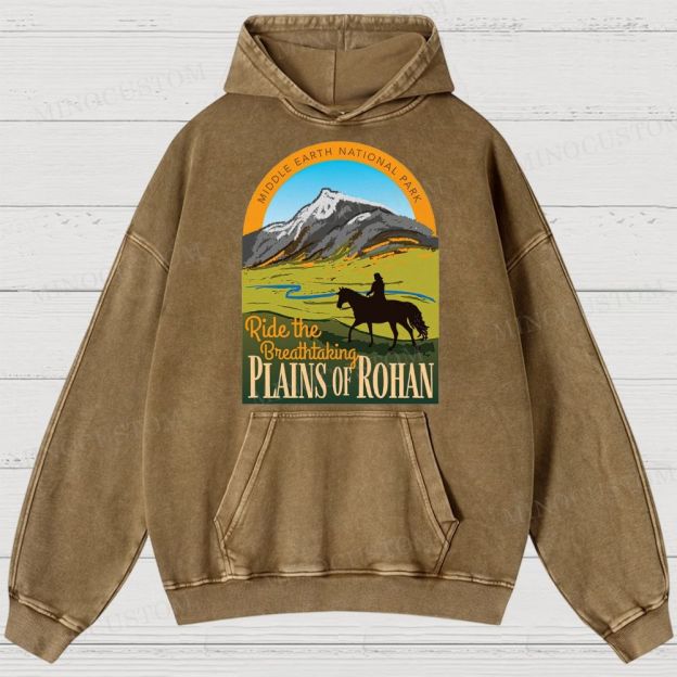 Ride the Breathtaking Plains of Rohan • Lord of the Rings  Washed Hoodies 