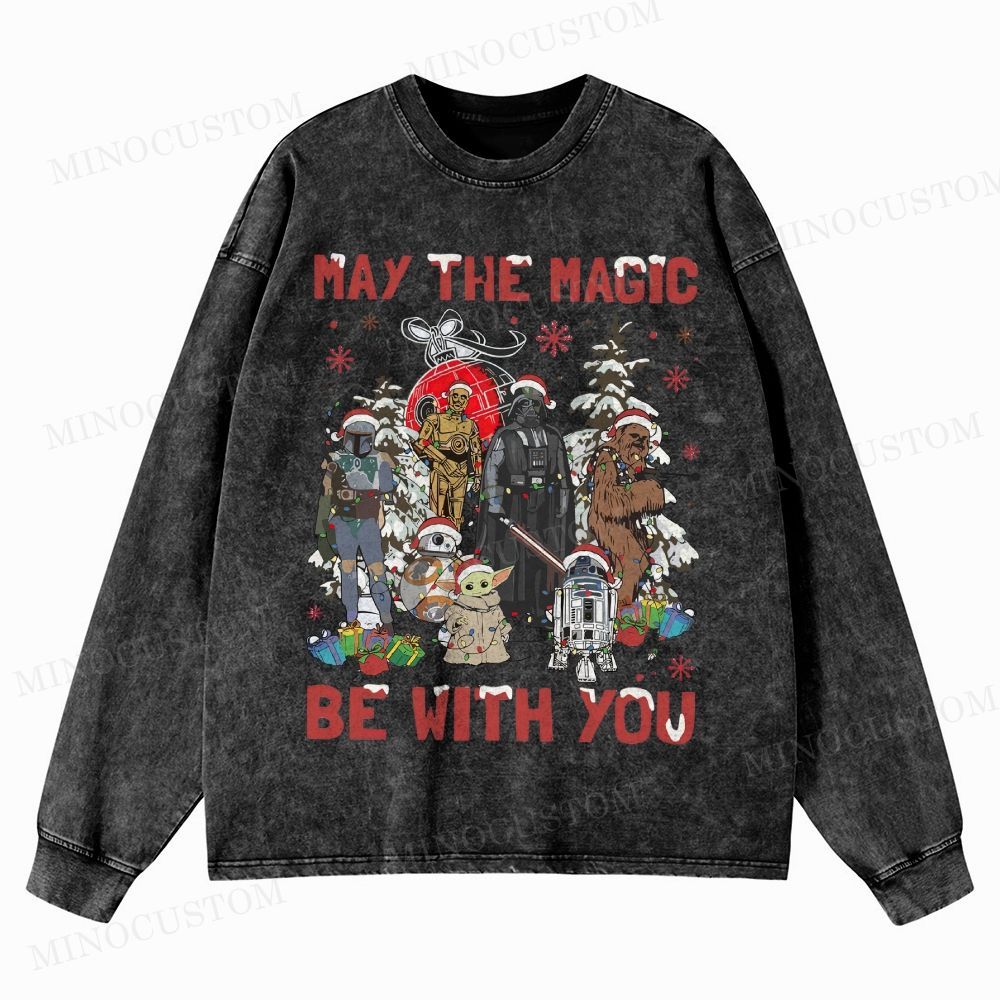 Star Wars Merry Christmas Washed Long-Sleeved T-Shirt