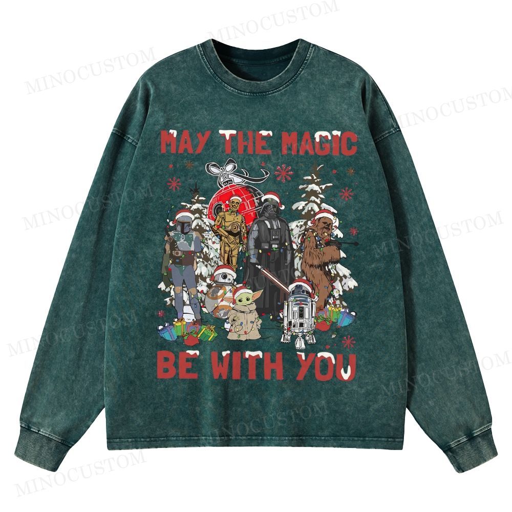 Star Wars Merry Christmas Washed Long-Sleeved T-Shirt 