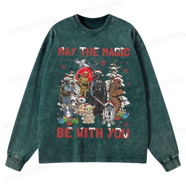 Star Wars Merry Christmas Washed Long-Sleeved T-Shirt 