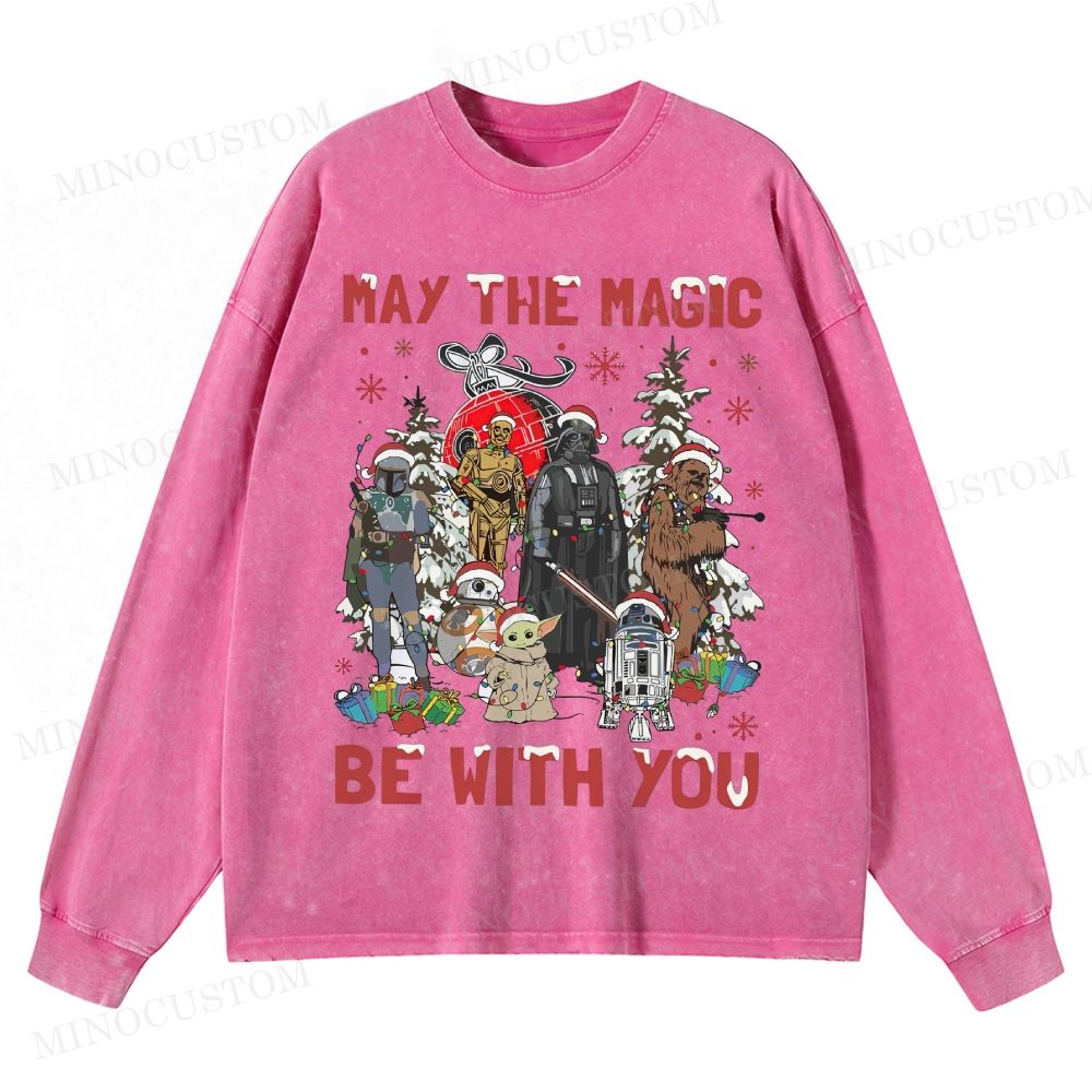 Star Wars Merry Christmas Washed Long-Sleeved T-Shirt 