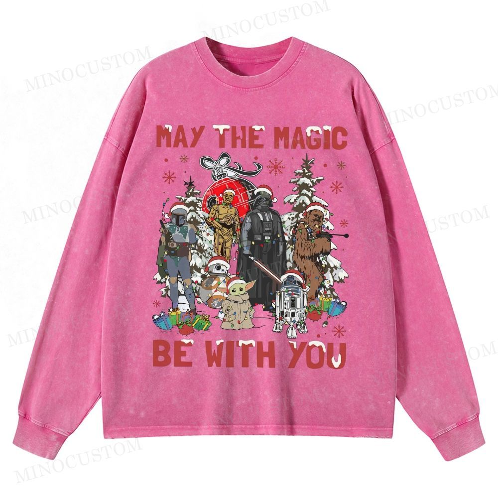 Star Wars Merry Christmas Washed Long-Sleeved T-Shirt 