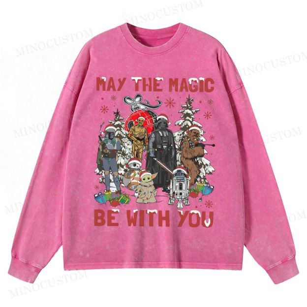Star Wars Merry Christmas Washed Long-Sleeved T-Shirt 