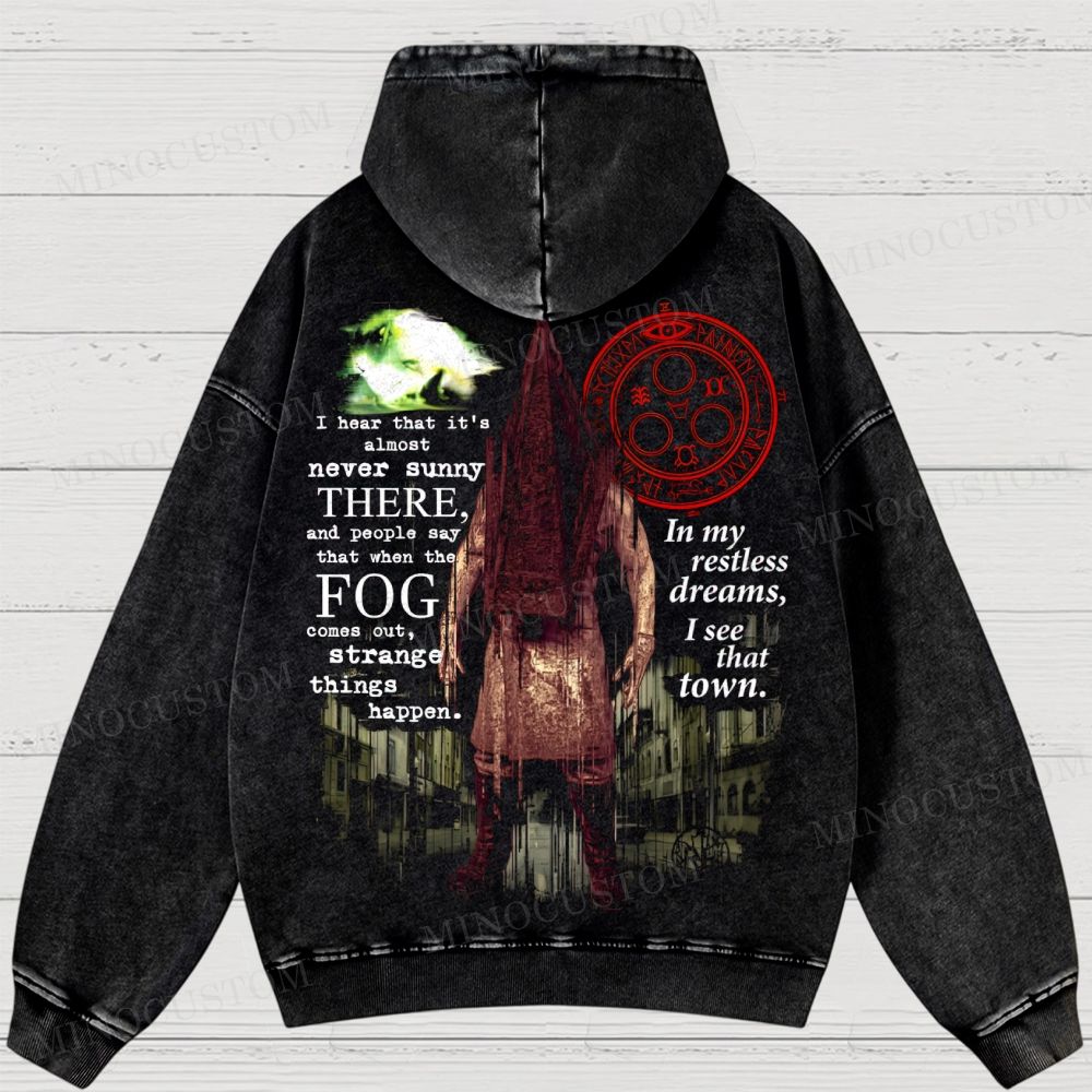 Silent Hill Remake Washed Hoodies 