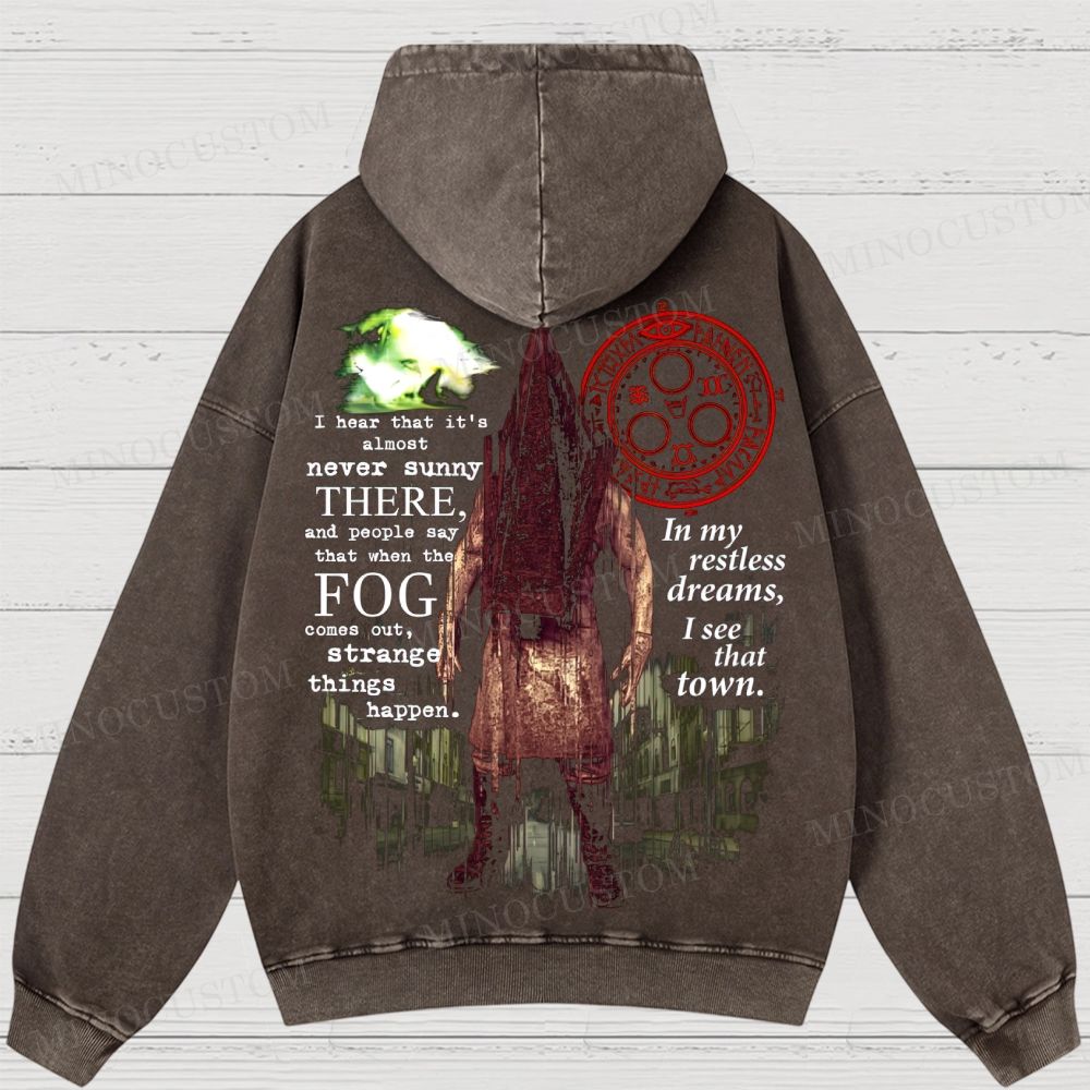Silent Hill Remake Washed Hoodies 