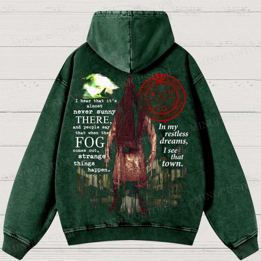 Silent Hill Remake Washed Hoodies 