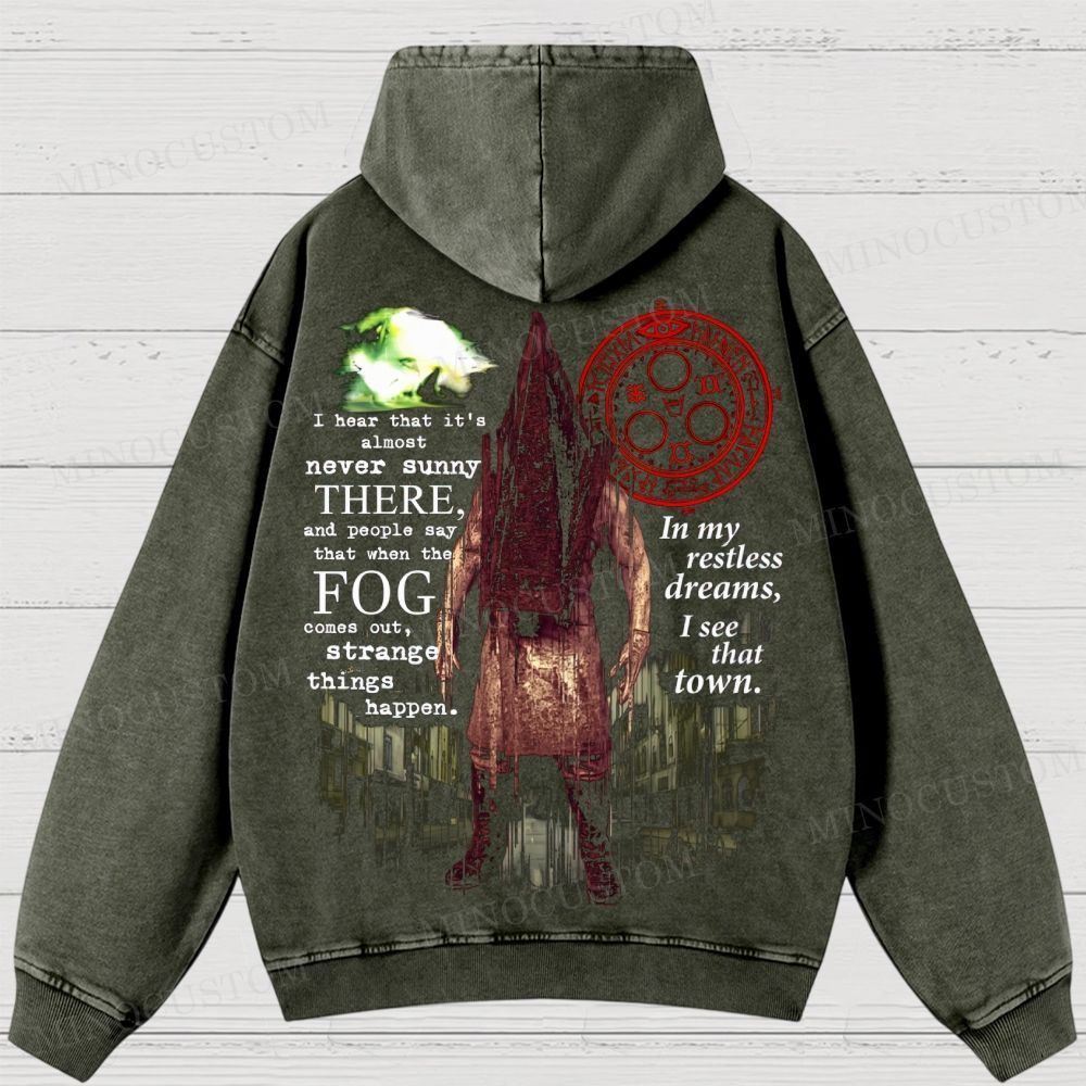 Silent Hill Remake Washed Hoodies 