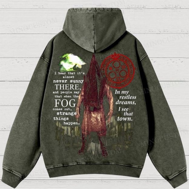 Silent Hill Remake Washed Hoodies 