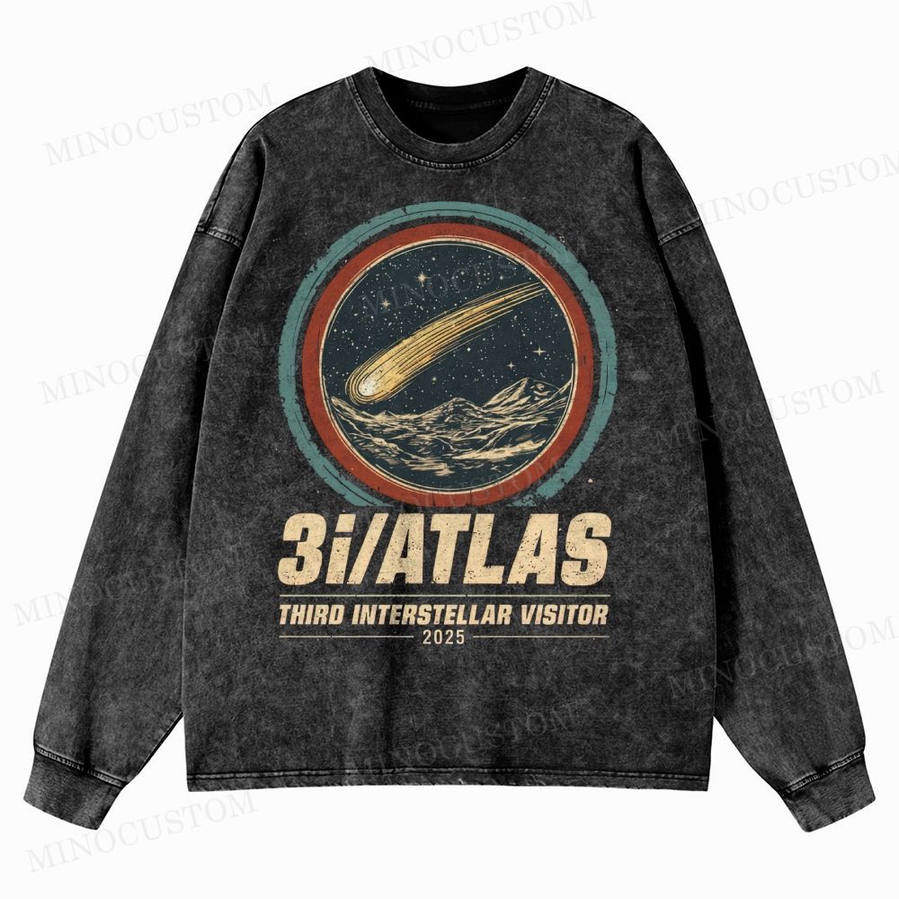 3I/ATLAS Interstellar Visitor 2025 Washed Long-Sleeved T-Shirt