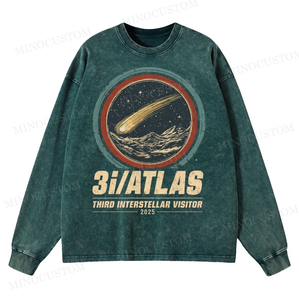 3I/ATLAS Interstellar Visitor 2025 Washed Long-Sleeved T-Shirt