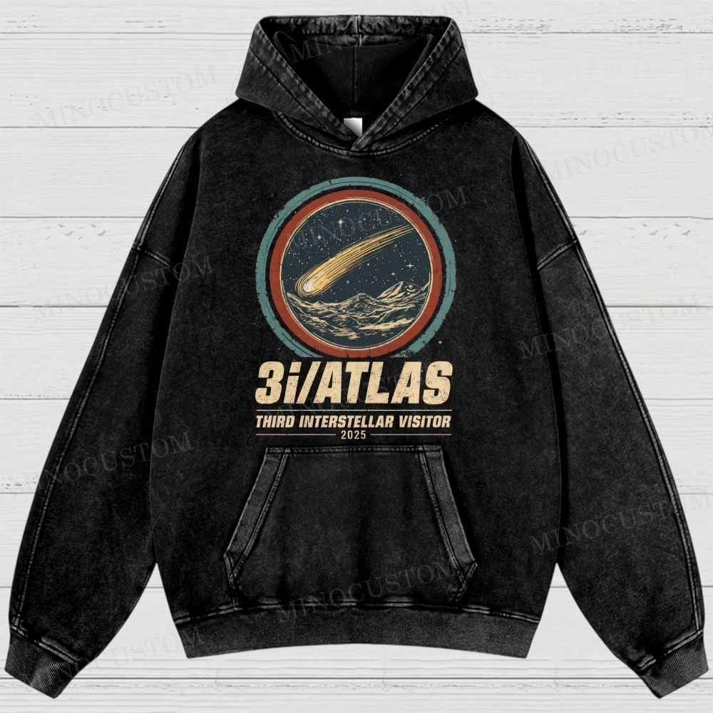 3I/ATLAS Interstellar Visitor 2025 Washed Hoodies 