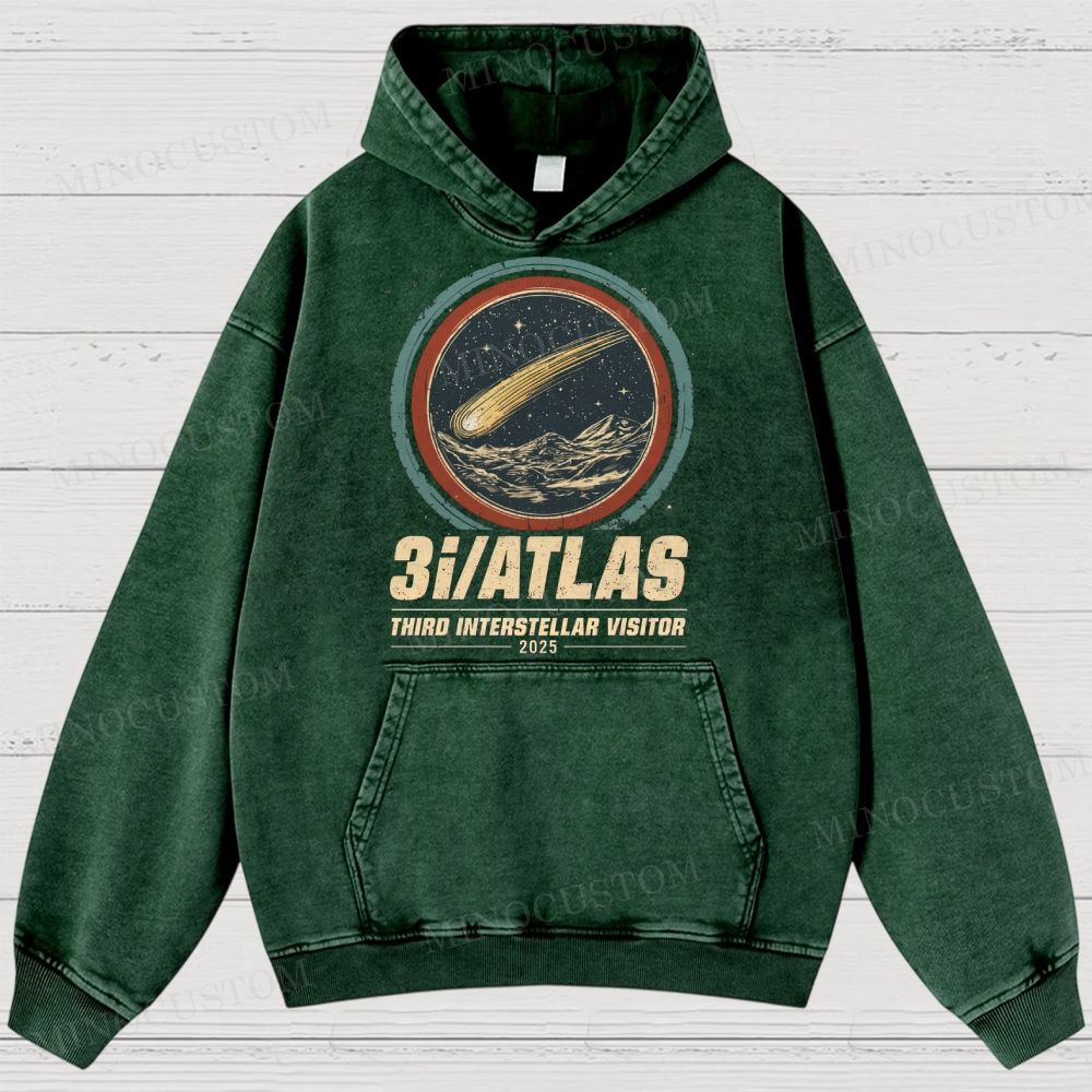 3I/ATLAS Interstellar Visitor 2025 Washed Hoodies 