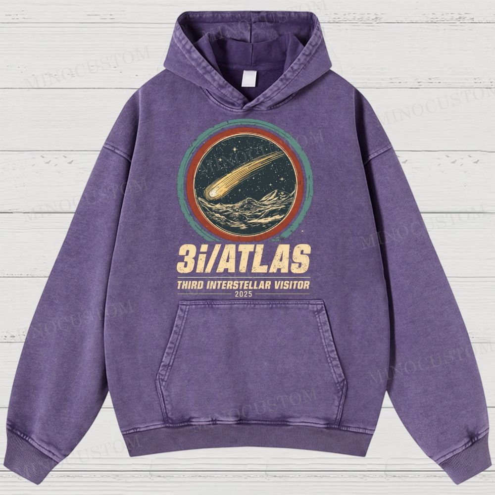 3I/ATLAS Interstellar Visitor 2025 Washed Hoodies 