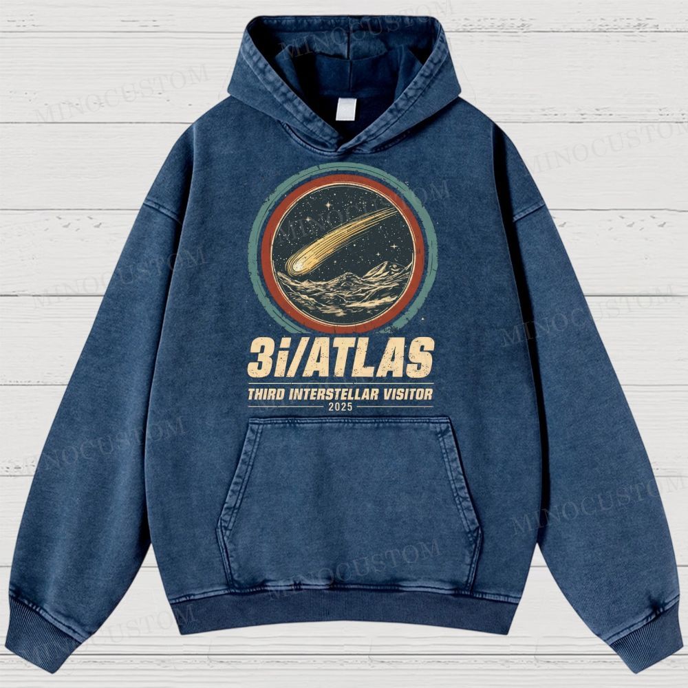 3I/ATLAS Interstellar Visitor 2025 Washed Hoodies 