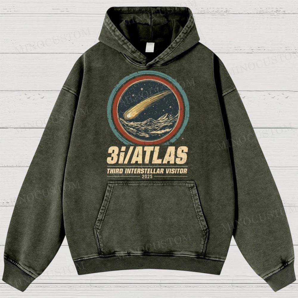 3I/ATLAS Interstellar Visitor 2025 Washed Hoodies 