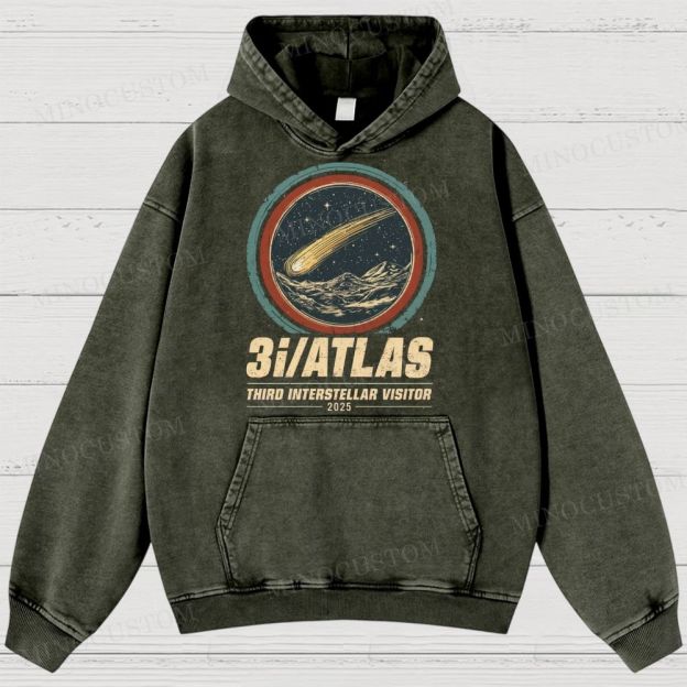 3I/ATLAS Interstellar Visitor 2025 Washed Hoodies 