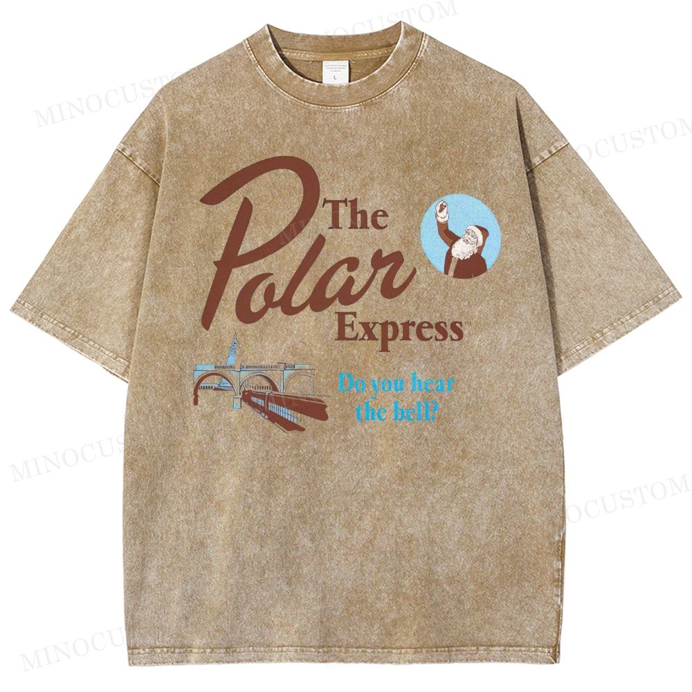 The Polar Express Christmas Fantasy Retro Graphic Washed T-Shirt