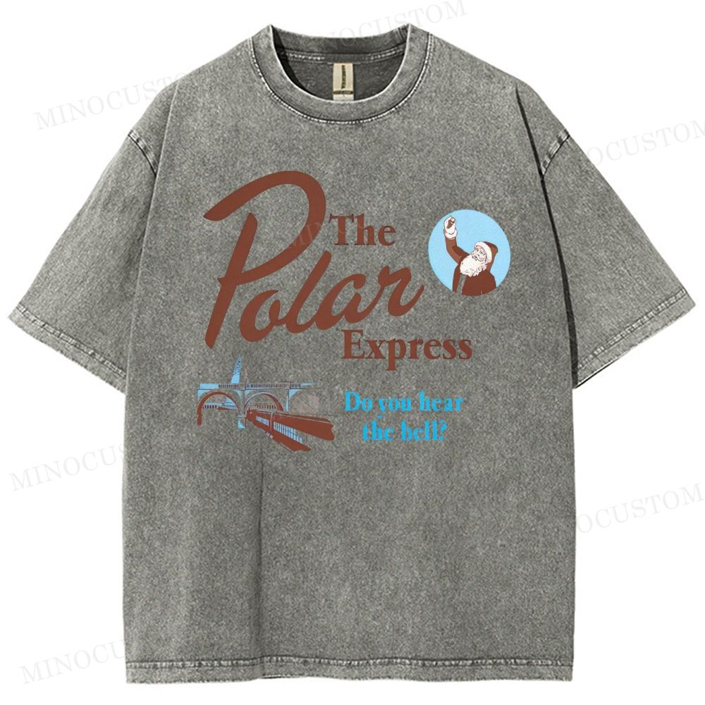 The Polar Express Christmas Fantasy Retro Graphic Washed T-Shirt