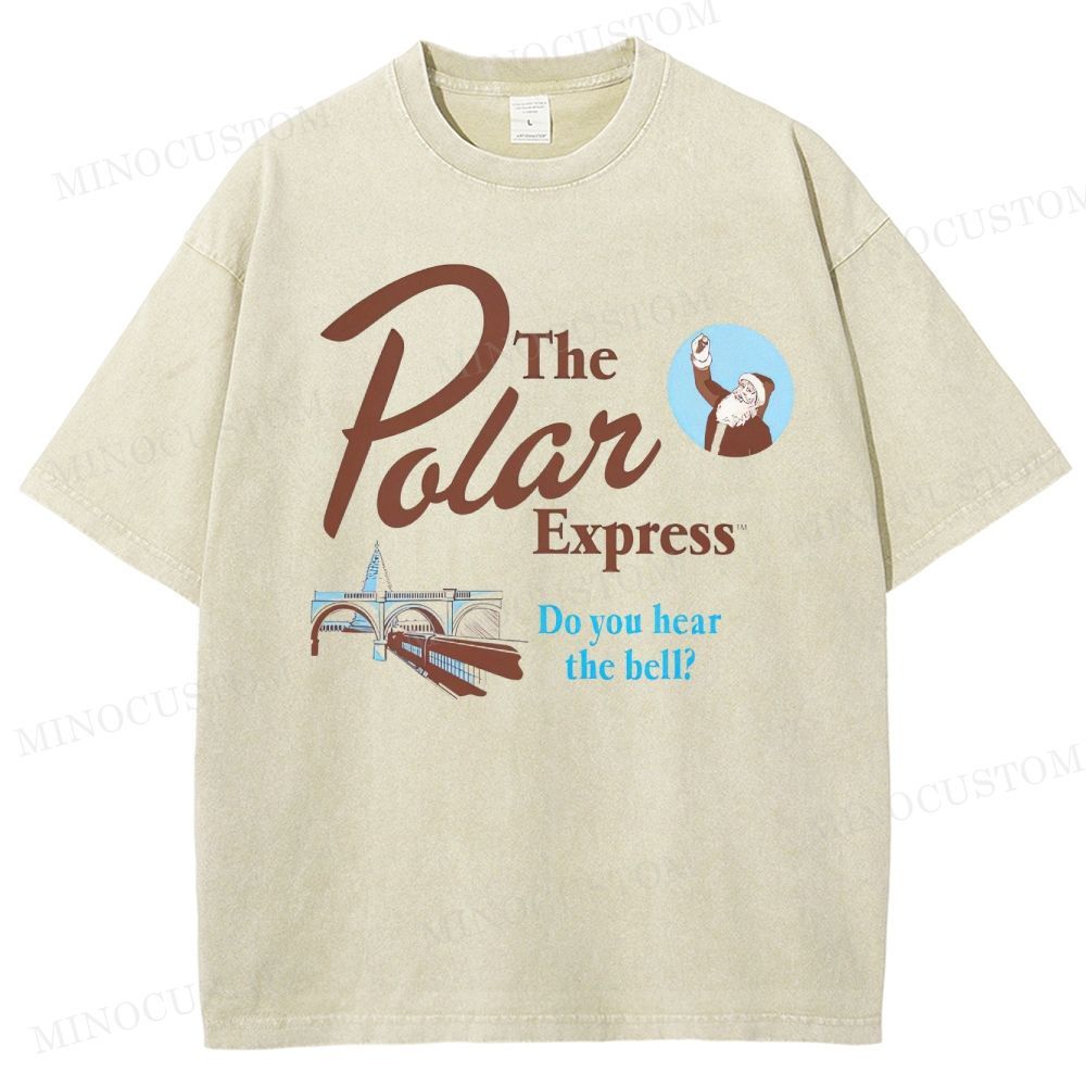 The Polar Express Christmas Fantasy Retro Graphic Washed T-Shirt