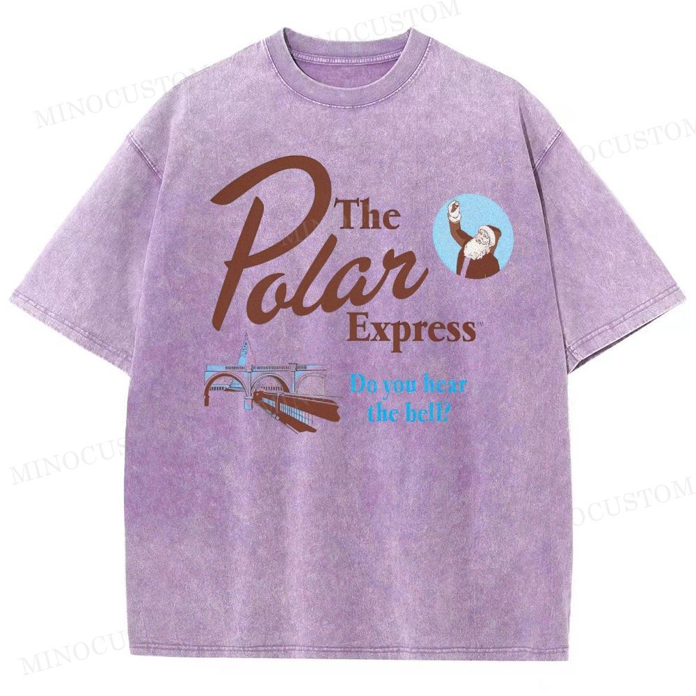 The Polar Express Christmas Fantasy Retro Graphic Washed T-Shirt