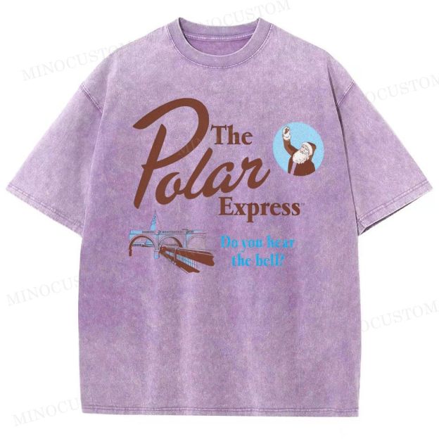 The Polar Express Christmas Fantasy Retro Graphic Washed T-Shirt