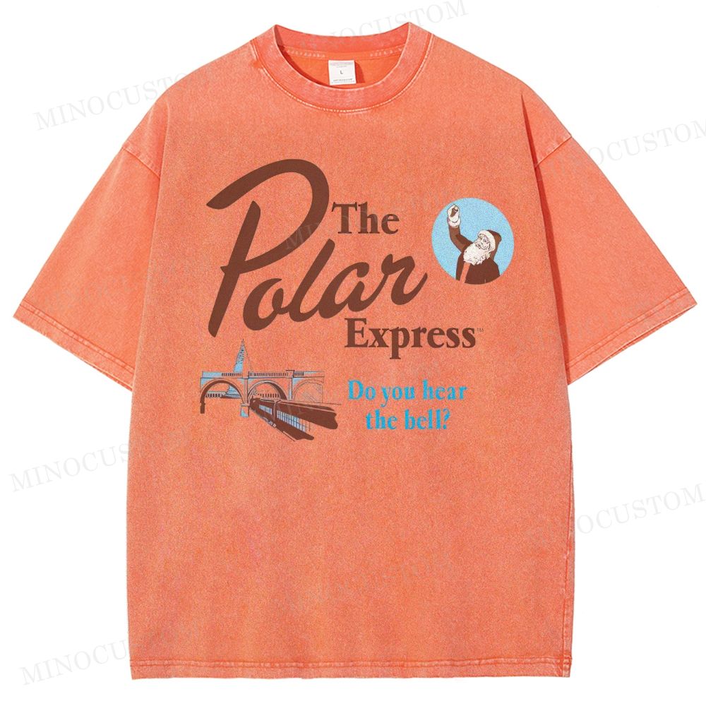 The Polar Express Christmas Fantasy Retro Graphic Washed T-Shirt
