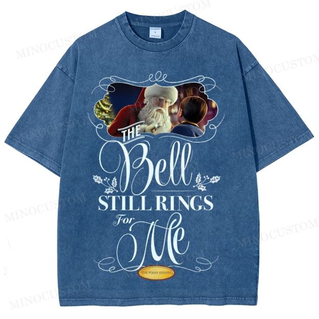 The Polar Express Christmas Fantasy "The Bell Still Rings" Retro Graphic Washed T-Shirt