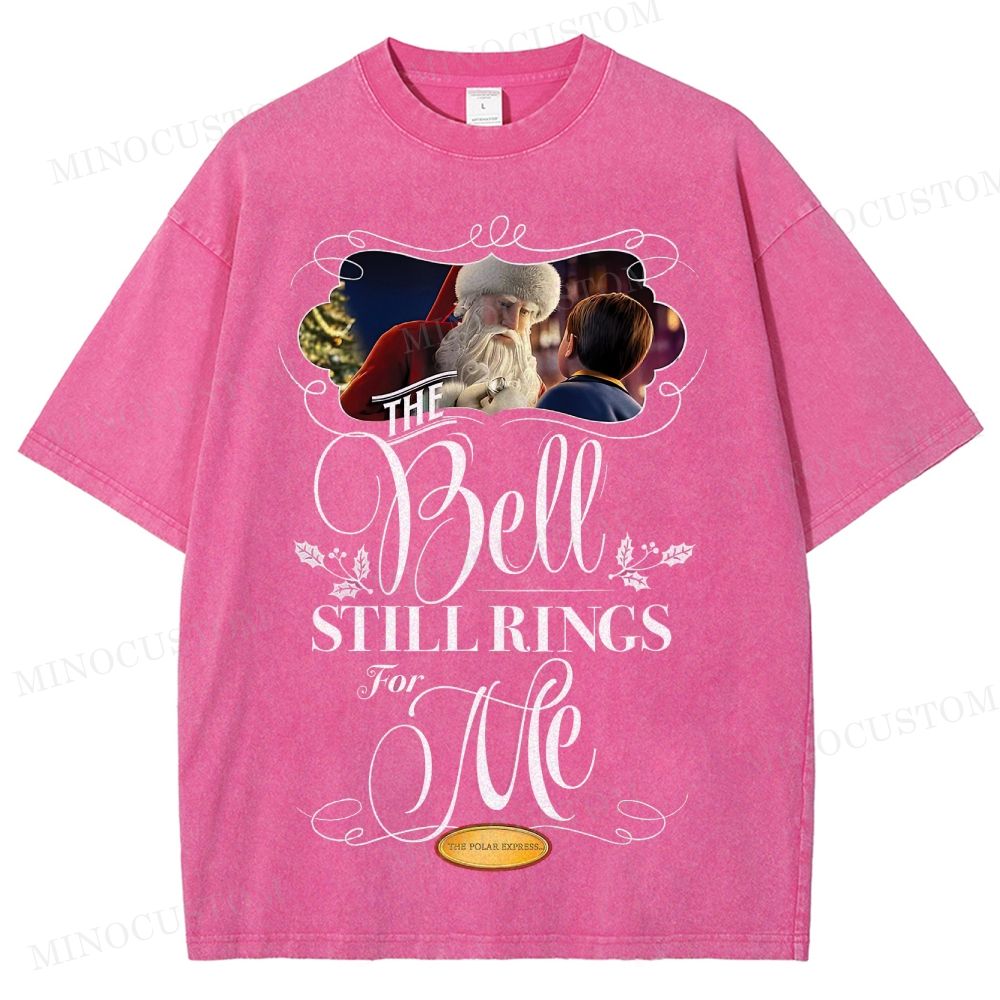 The Polar Express Christmas Fantasy "The Bell Still Rings" Retro Graphic Washed T-Shirt