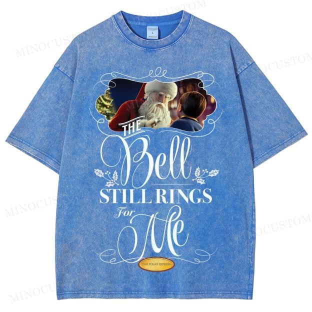 The Polar Express Christmas Fantasy "The Bell Still Rings" Retro Graphic Washed T-Shirt