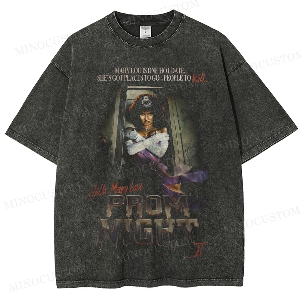 Hello Mary Lou: Prom Night II Slasher Horror Retro Graphic Washed T-Shirt