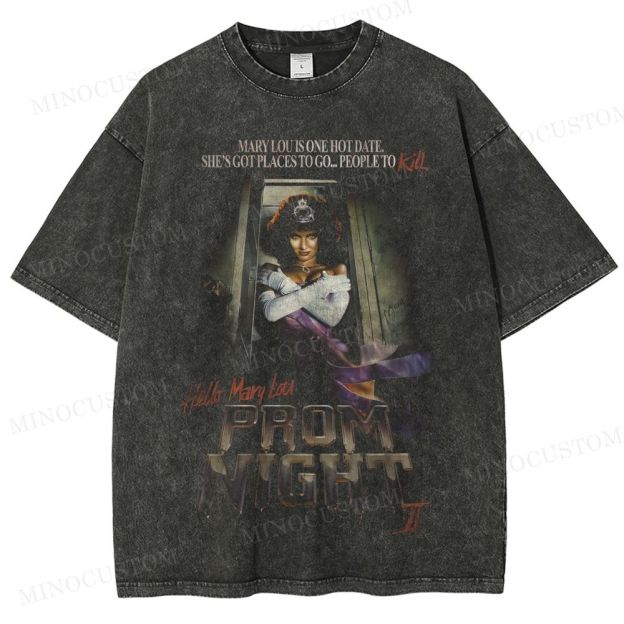 Hello Mary Lou: Prom Night II Slasher Horror Retro Graphic Washed T-Shirt