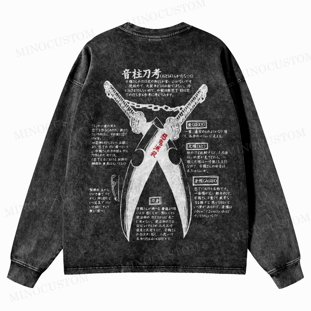 Demon Slayer: Kimetsu no Yaiba  Washed Long-Sleeved T-Shirt 