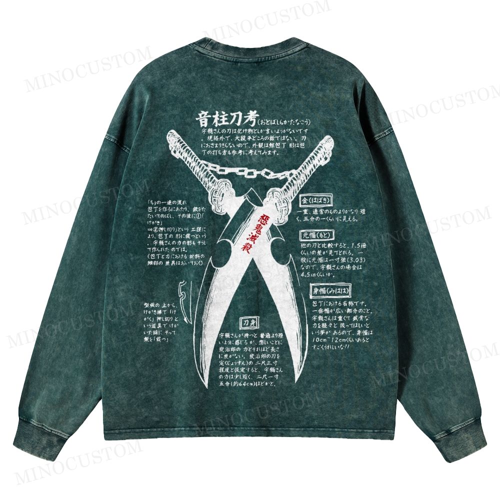 Demon Slayer: Kimetsu no Yaiba  Washed Long-Sleeved T-Shirt 