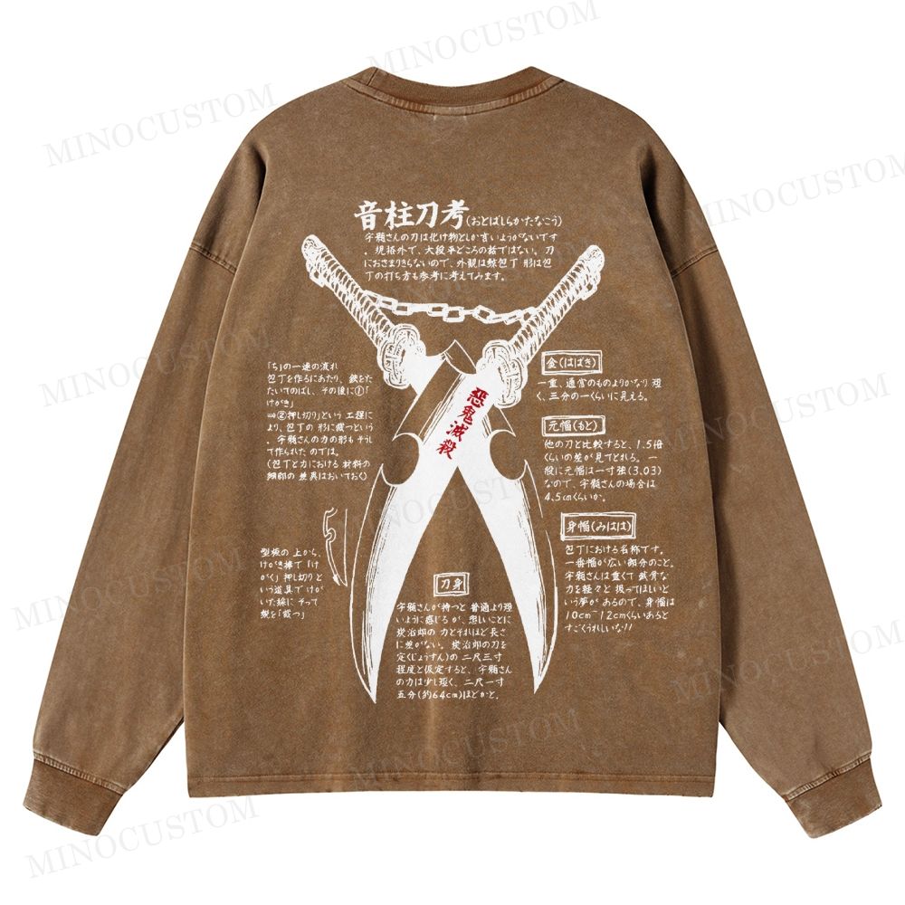 Demon Slayer: Kimetsu no Yaiba  Washed Long-Sleeved T-Shirt 