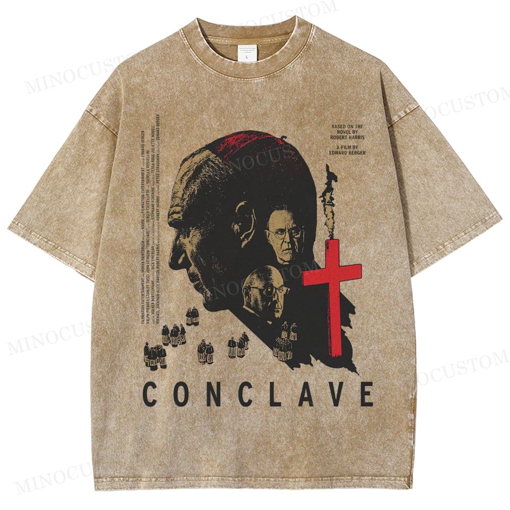 Conclave Political Thriller Retro Graphic Washed T-Shirt