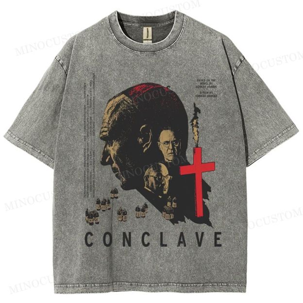 Conclave Political Thriller Retro Graphic Washed T-Shirt