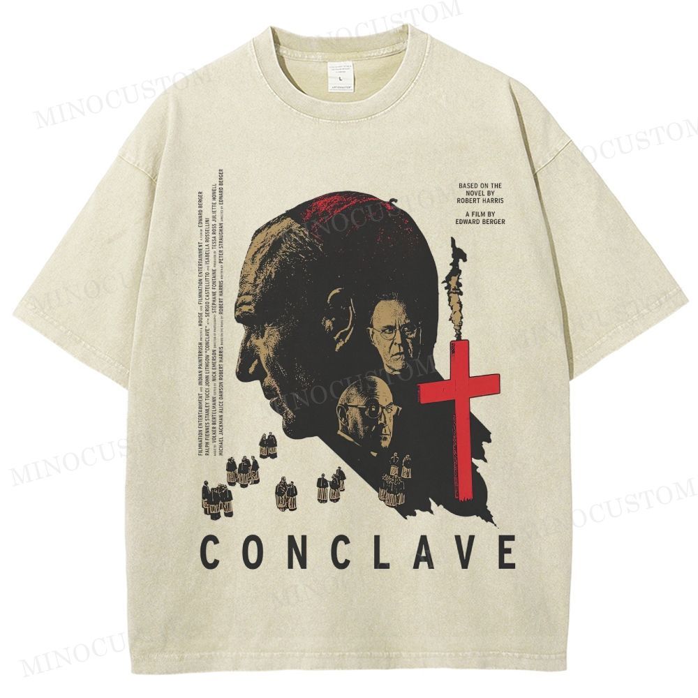 Conclave Political Thriller Retro Graphic Washed T-Shirt