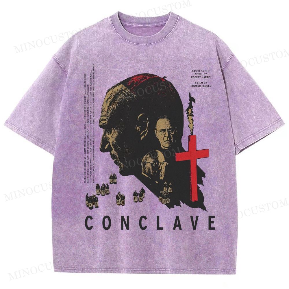 Conclave Political Thriller Retro Graphic Washed T-Shirt