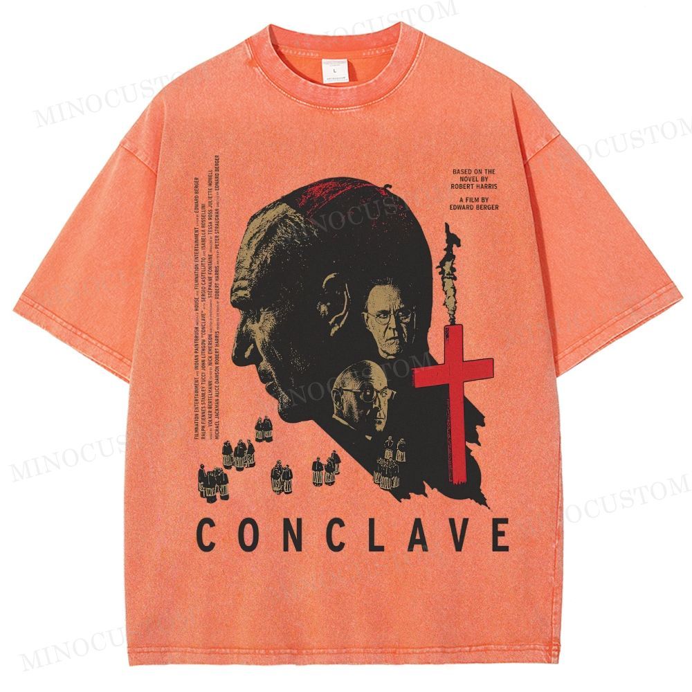 Conclave Political Thriller Retro Graphic Washed T-Shirt