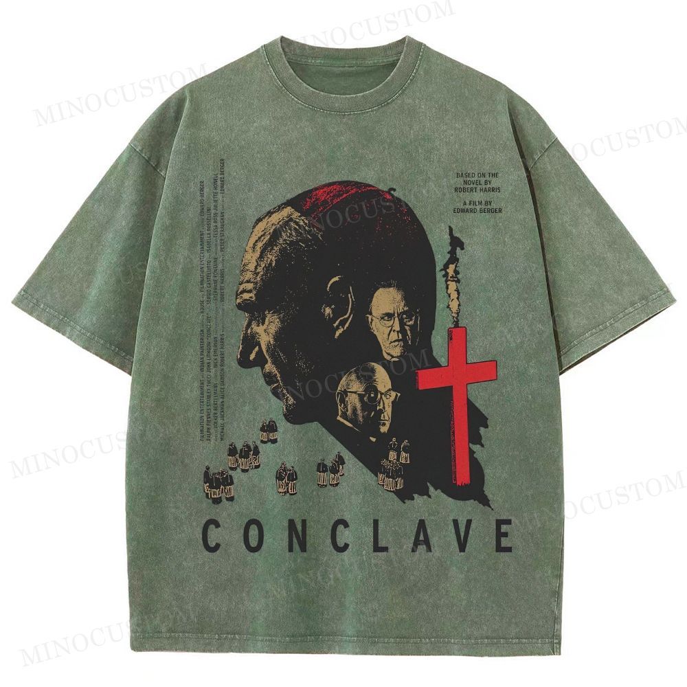 Conclave Political Thriller Retro Graphic Washed T-Shirt