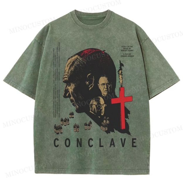 Conclave Political Thriller Retro Graphic Washed T-Shirt