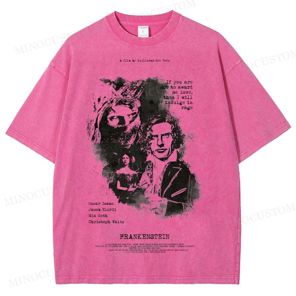 Frankenstein (Guillermo del Toro’s) Gothic Horror Retro Art Graphic  Washed T-Shirt