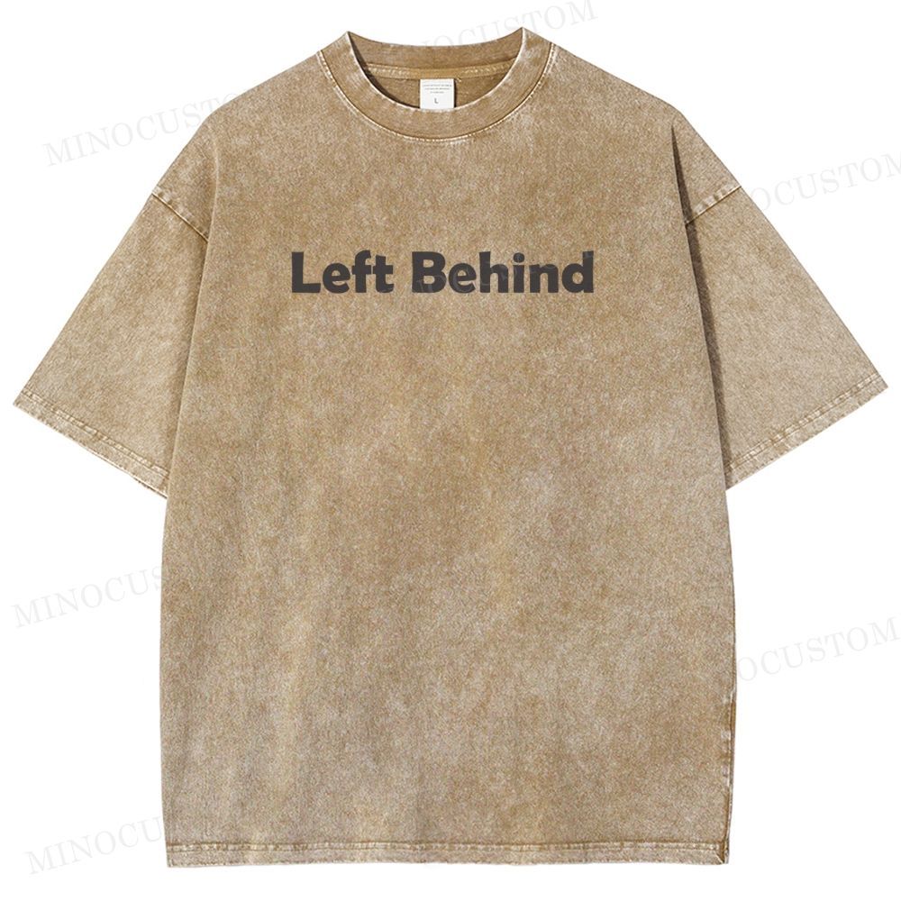 Left Behind Sci-Fi Thriller Retro Collage Graphic Washed T-Shirt 